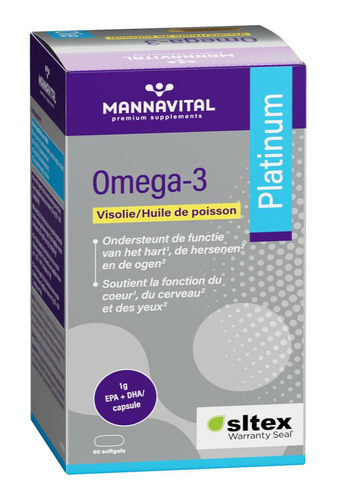 MannaVital Omega-3 Visolie Platinum Softgels afbeelding
