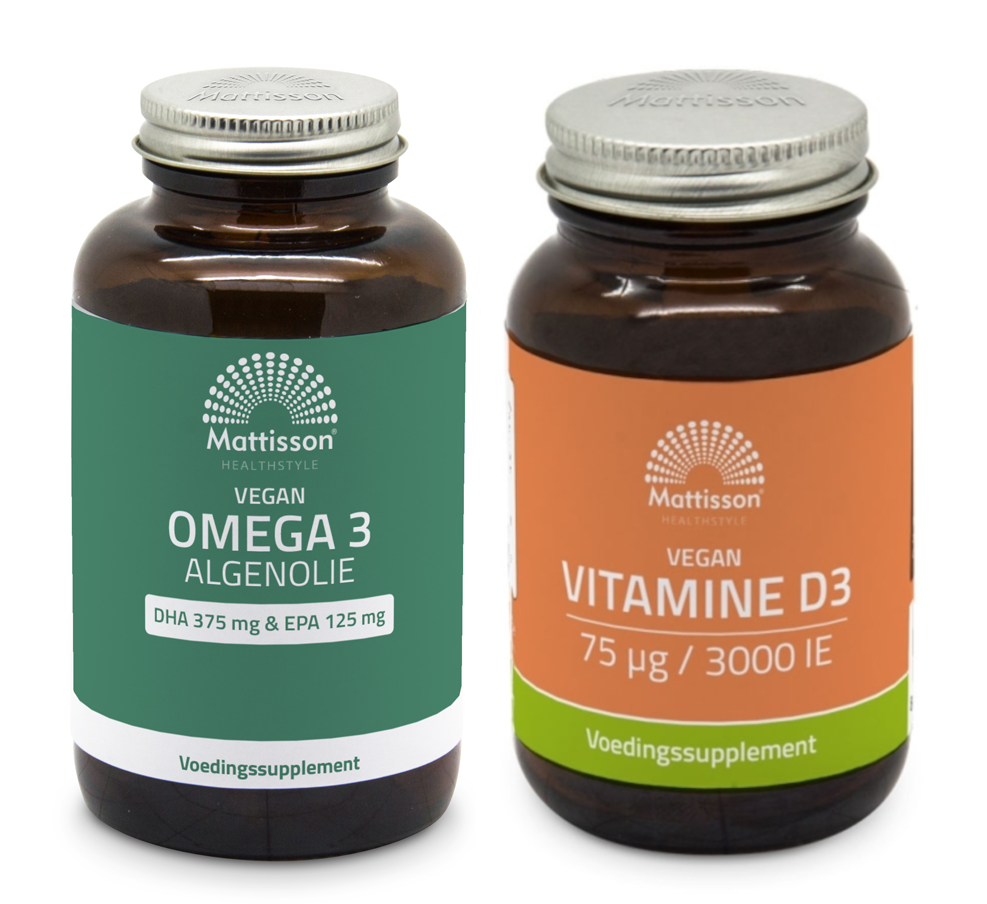 Afbeelding van Mattisson HealthStyle - Omega-3 Algenolie en Vitamine D3 - 75mcg-3000IE -