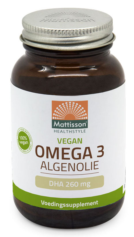 Afbeelding van Mattisson HealthStyle Vegan Omega 3 Algenolie DHA 260mg Capsules