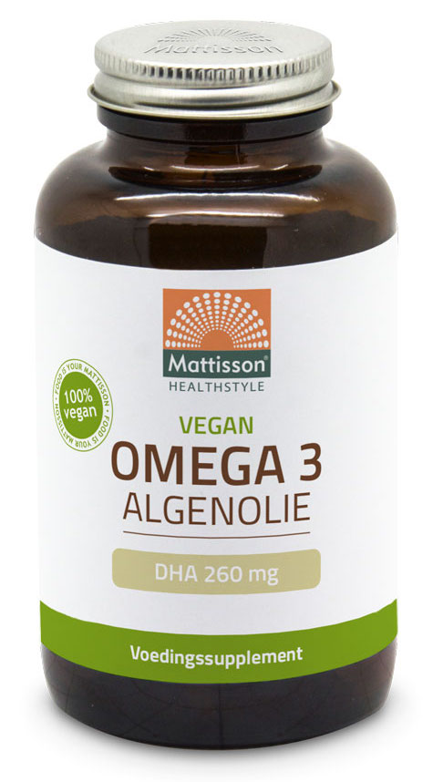 Afbeelding van Mattisson HealthStyle Vegan Omega 3 Algenolie DHA 260mg Capsules