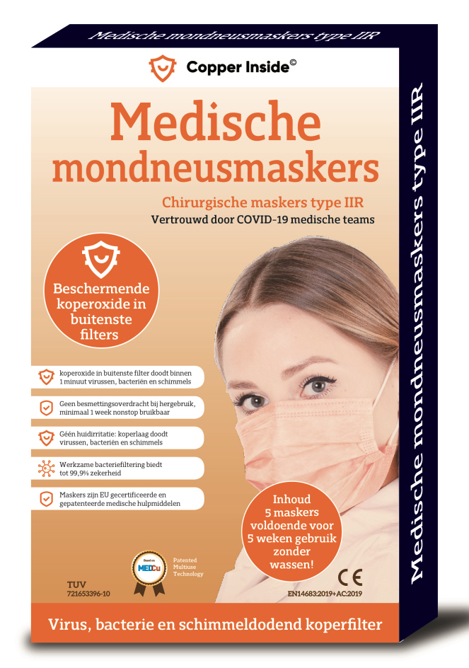 Copper Inside Medische Mondneusmaskers