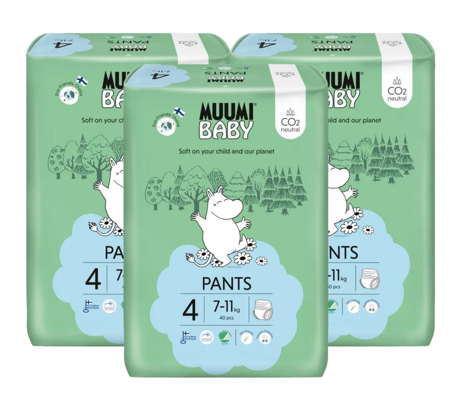 Image of Muumi Baby Ecologische Luierbroekjes 4 Maxi Voordeelverpakking 