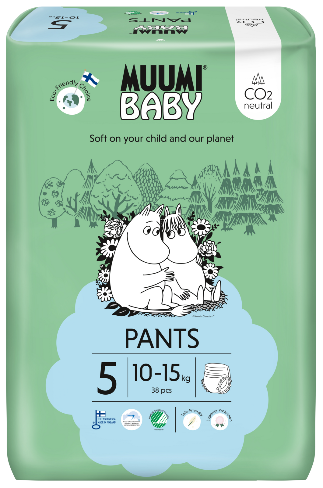 Image of Muumi Baby Ecologische Luierbroekjes 5 Maxi+ 