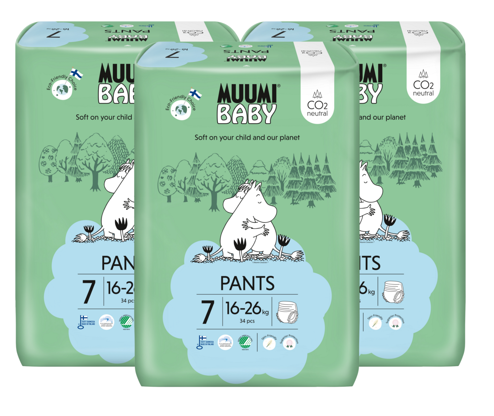 Image of Muumi Baby Ecologische Luierbroekjes 7 Extra XL Voordeelverpakking