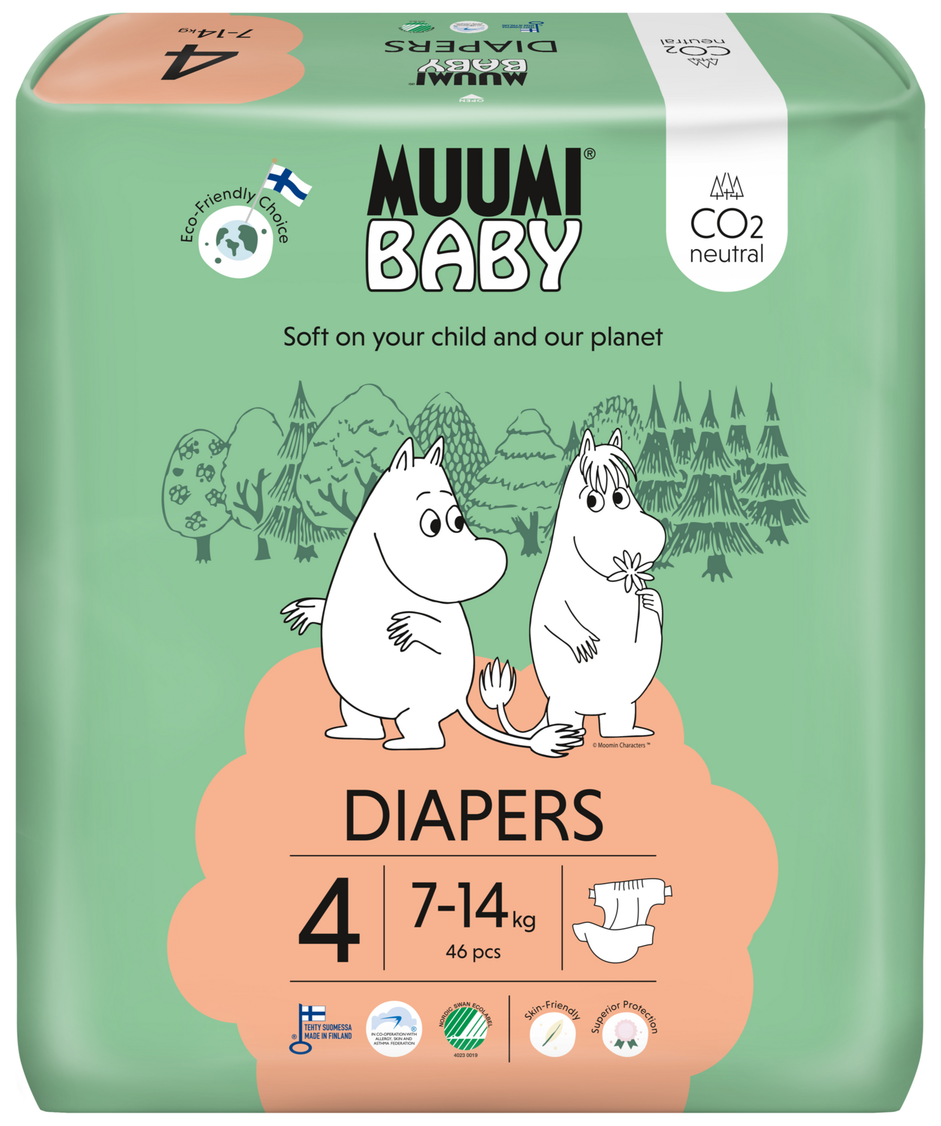Muumi Baby Ecologische Luiers 4 Maxi