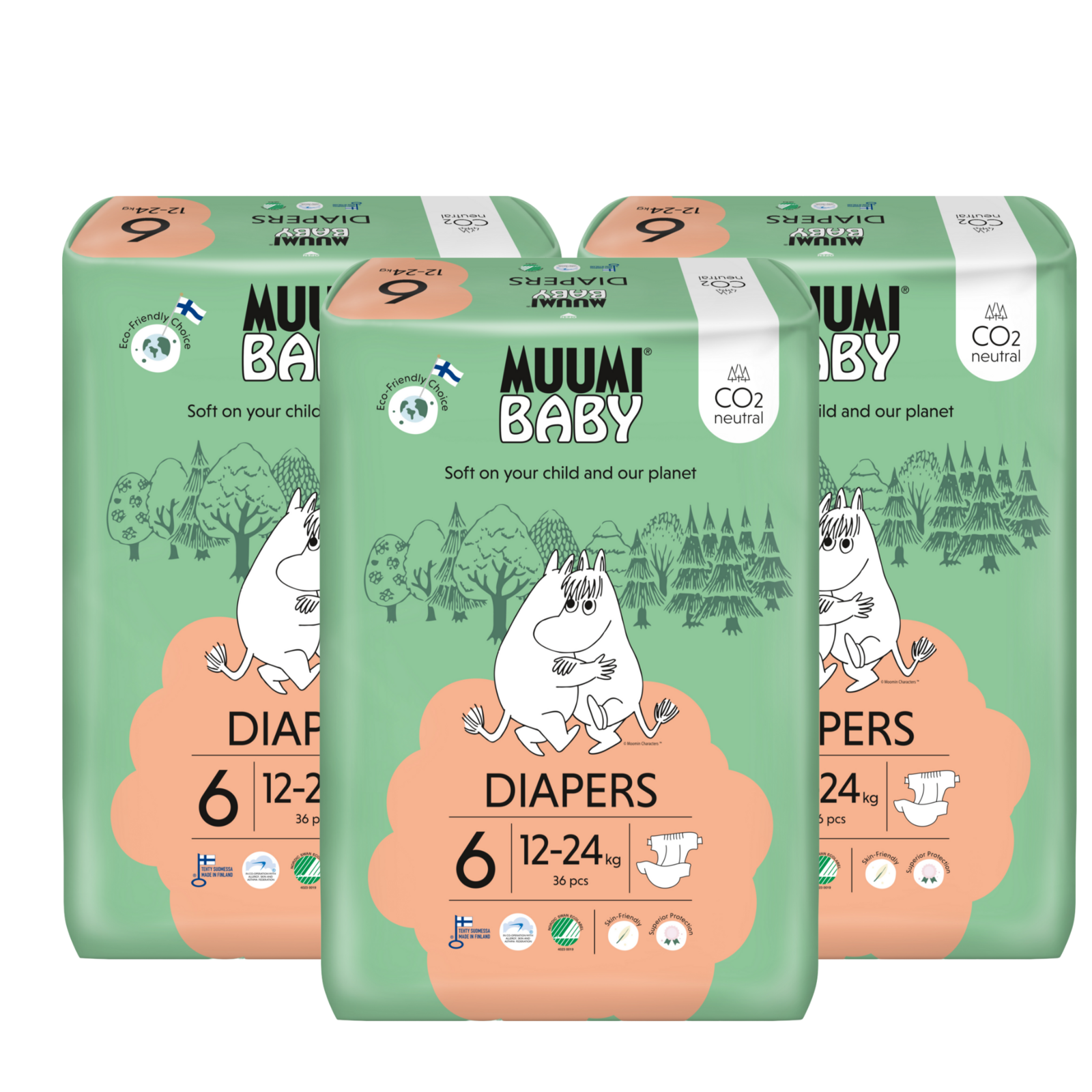 Image of Muumi Baby Ecologische Luiers 6 Junior Voordeelverpakking