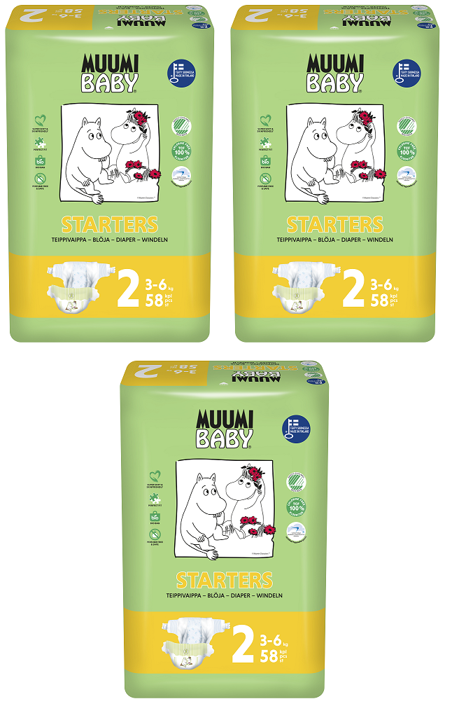 Image of Muumi Baby Ecologische Luiers 2 Mini Voordeelverpakking 