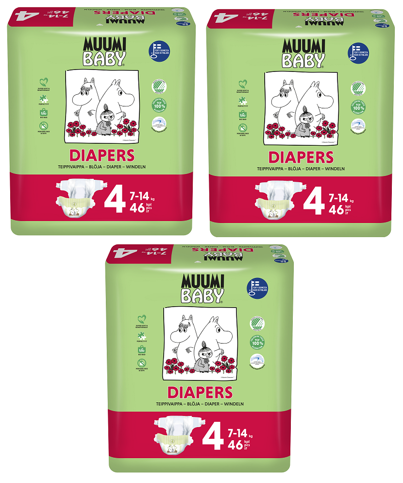 Image of Muumi Baby Ecologische Luiers 4 Maxi Voordeelverpakking