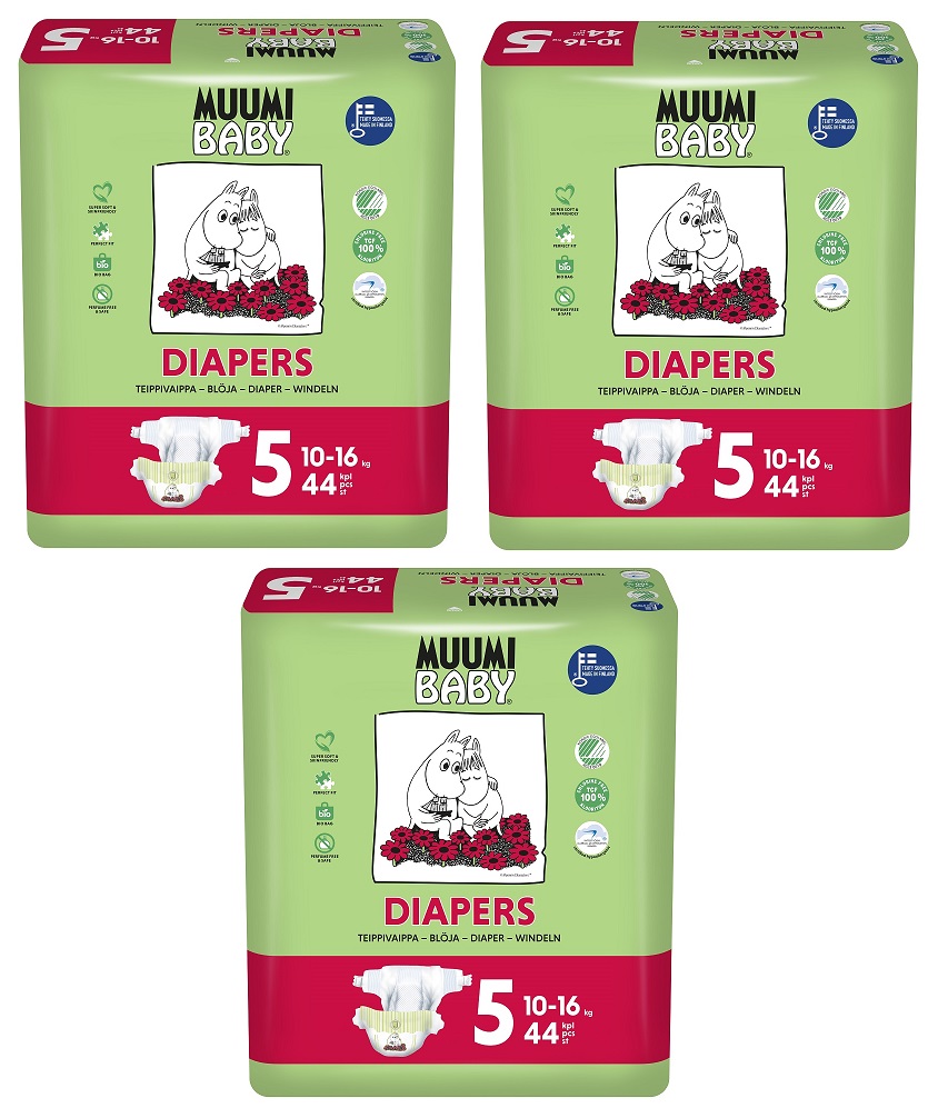 Image of Muumi Baby Ecologische Luiers 5 Maxi Plus Voordeelverpakking