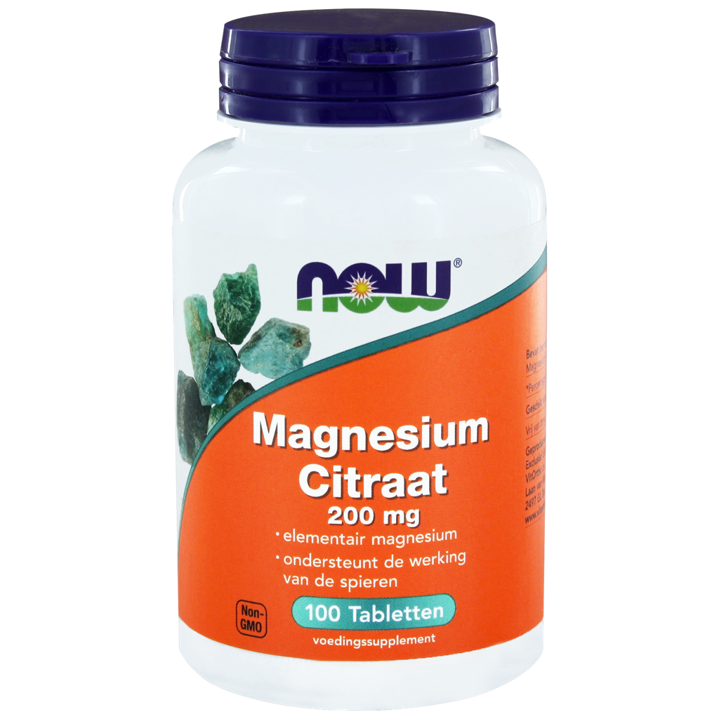 NOW Magnesium Citraat 200mg Tabletten