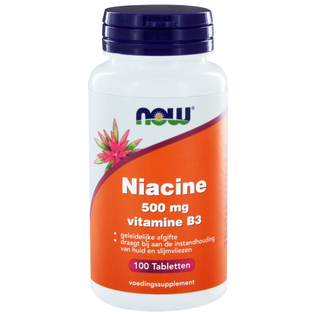NOW Niacine 500mg Vitamine B3 Tabletten
