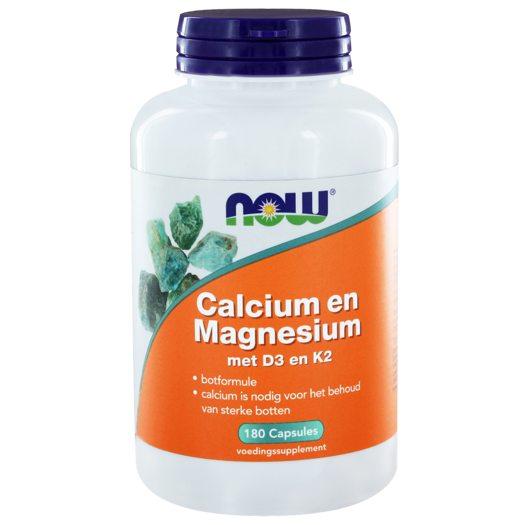 NOW Calcium en Magnesium met D3 en K2 Capsules