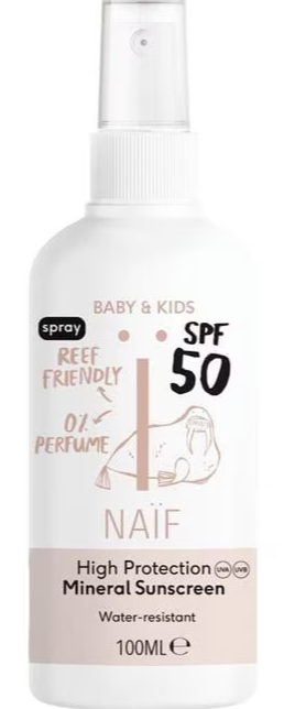 Image of Naif Baby & Kids SPF50 Sunscreen Spray Parfumvrij 