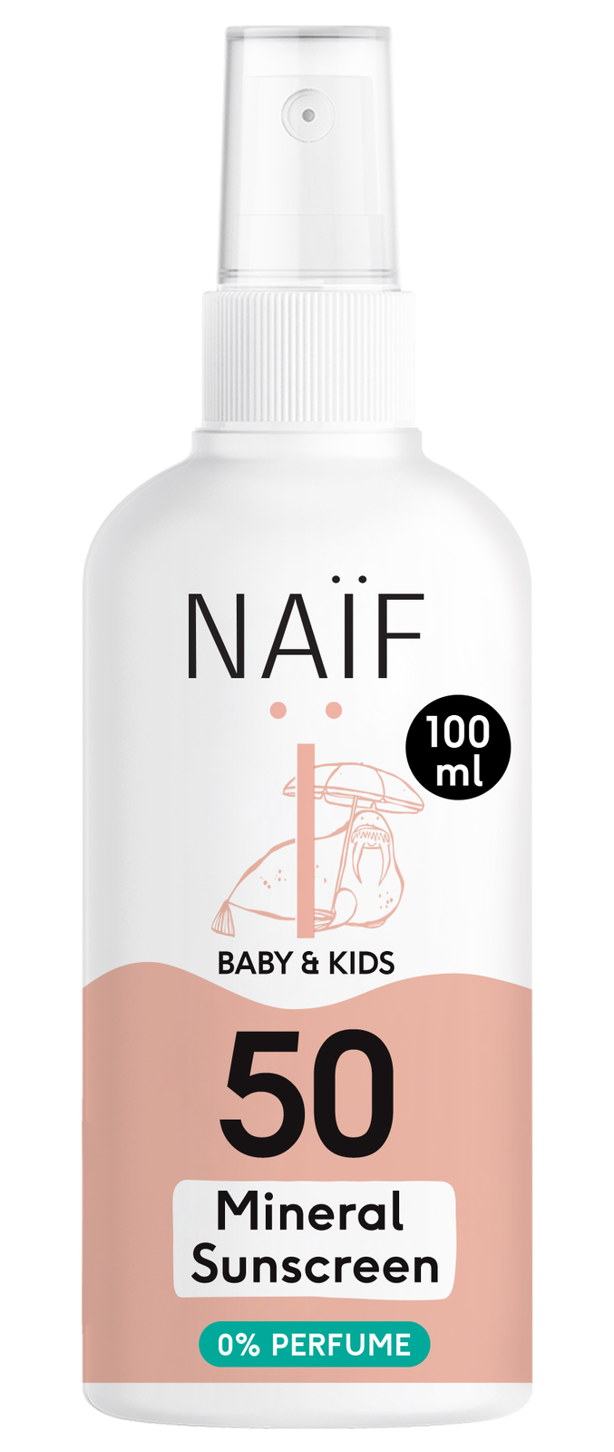 Naif Baby & Kids Mineral Sunscreen Spray 0% perfume SPF50 afbeelding