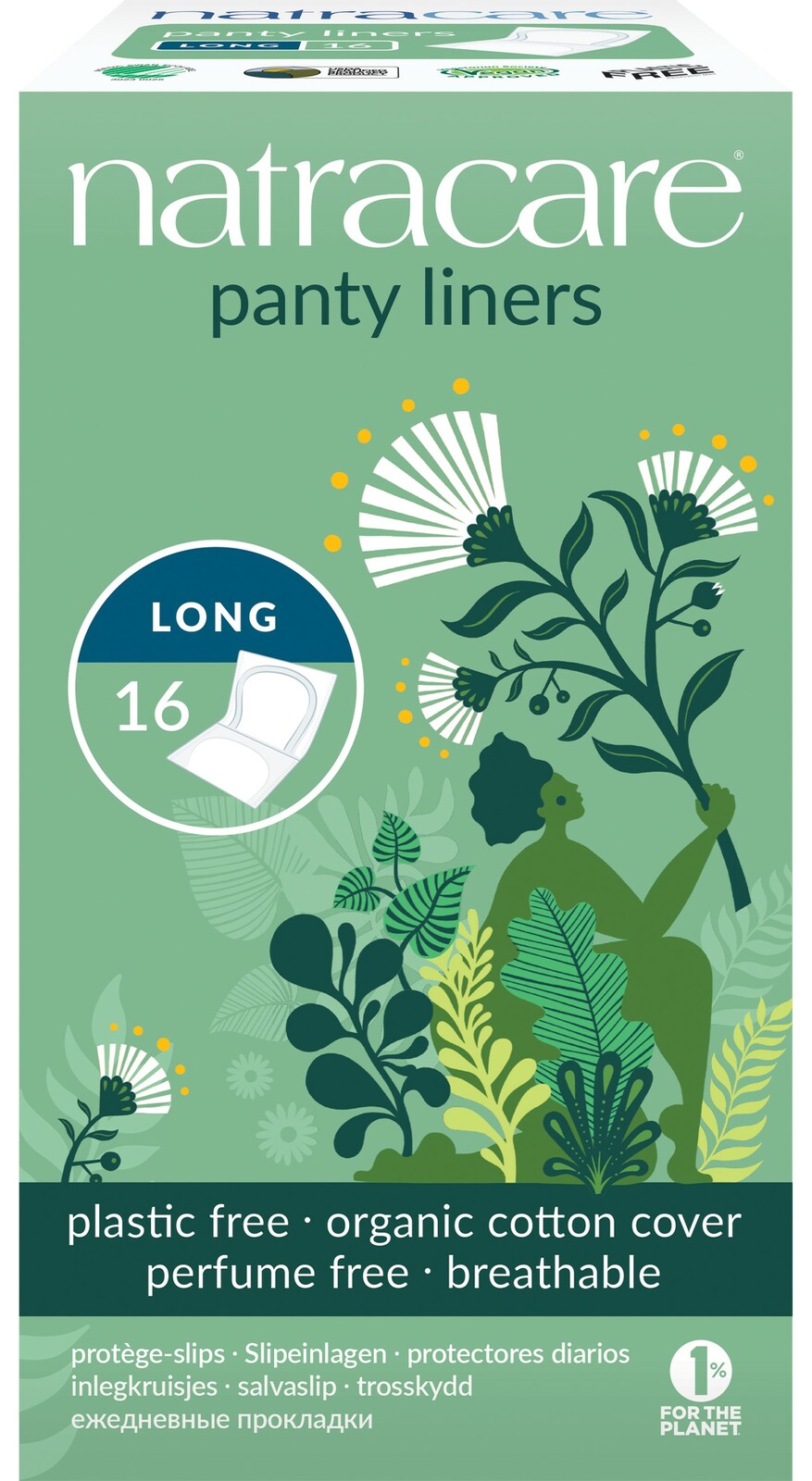 Natracare Panty Liners Long Inlegkruisjes afbeelding