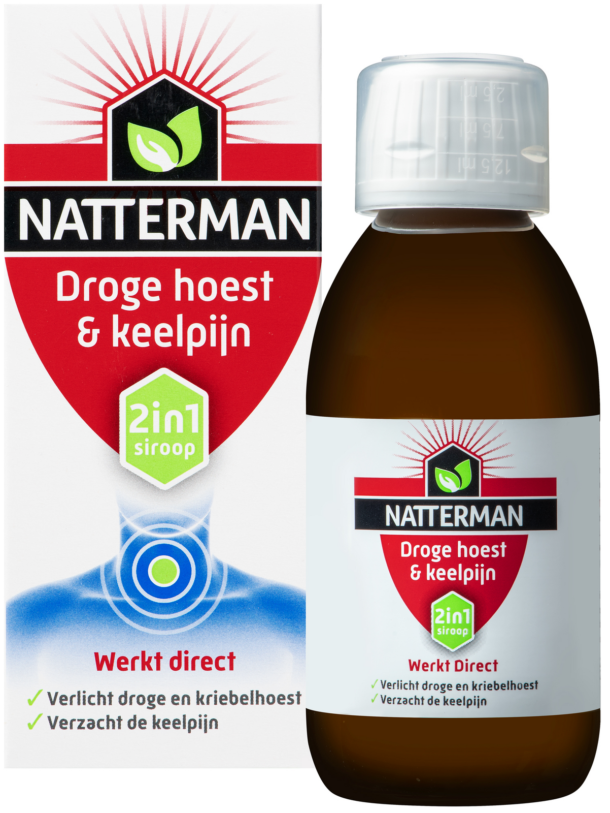 Image of Natterman Droge Hoest + Keelpijn 2in1 Siroop