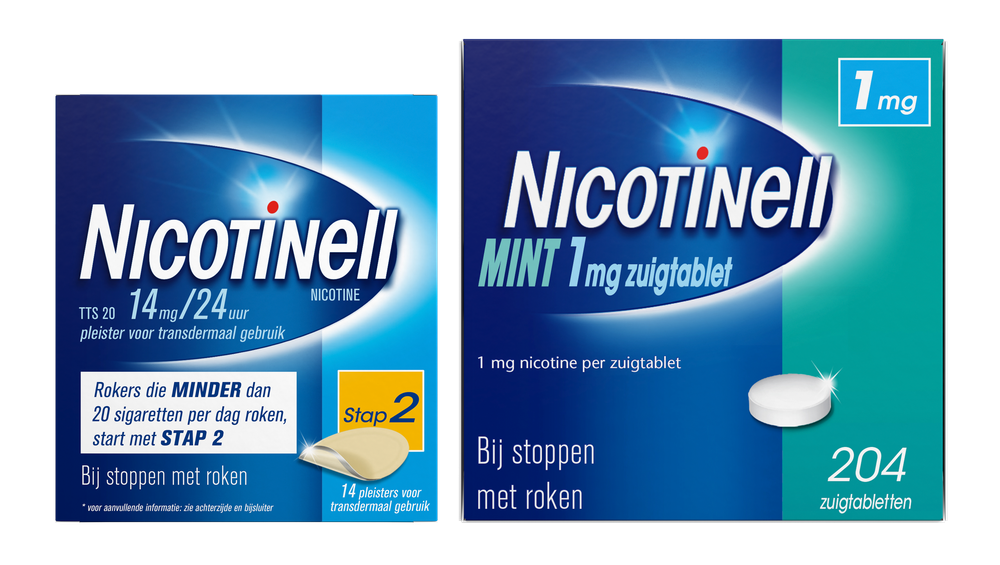 Image of Nicotinell Combineer Pleister 14 mg (14st) en Zuigtablet Mint 1 mg (204st) - 