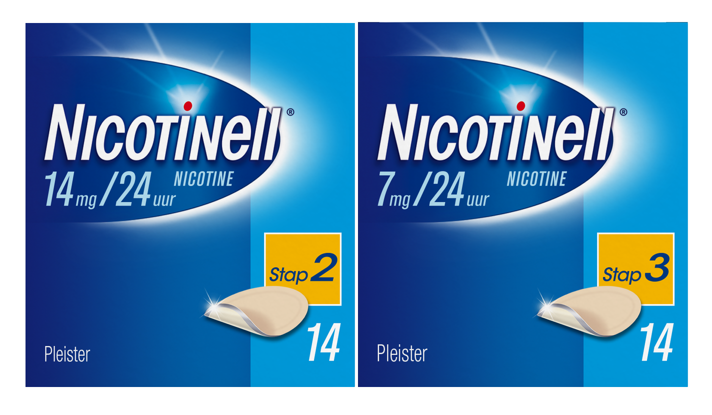 Image of Nicotinell Pleisters Combi voor matige/ lichte roker - 14 mg + 7 mg - 