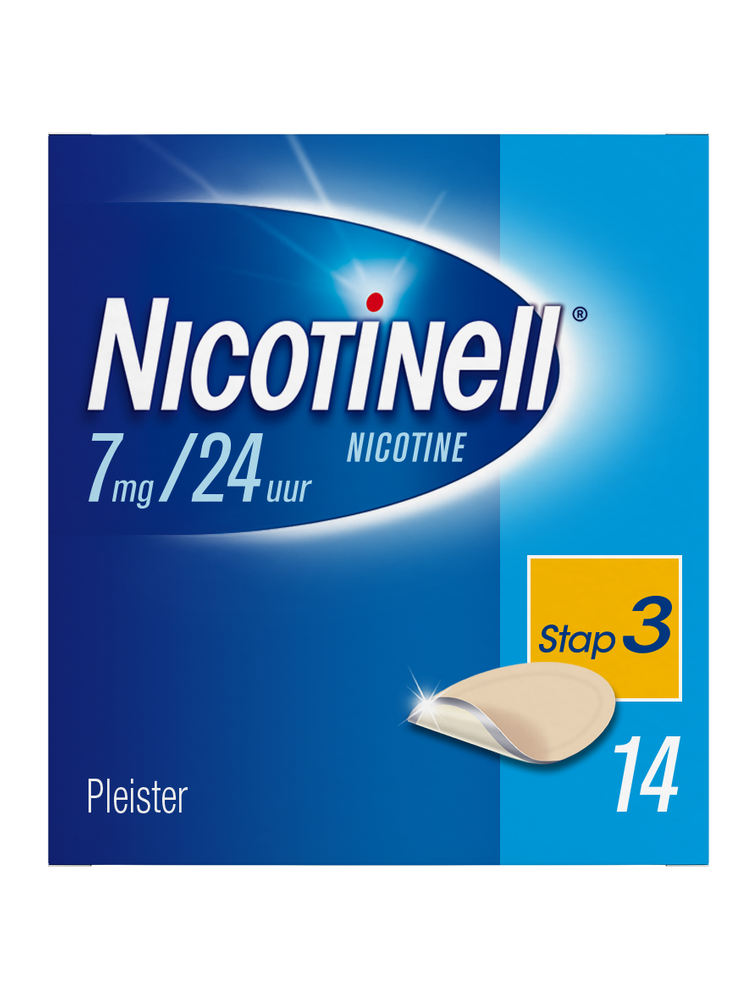 Image of Nicotinell Pleisters 7 mg, voor stoppen met roken