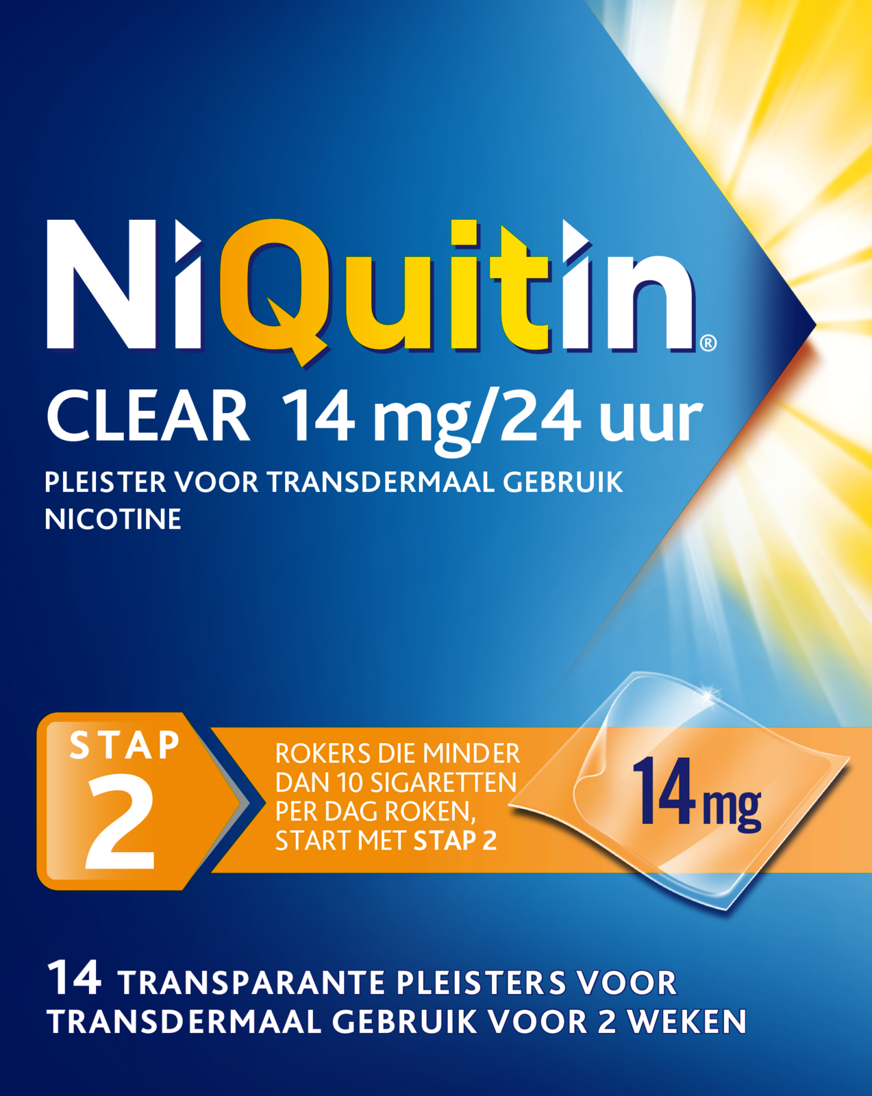 Image of Niquitin Clear Pleisters 14mg Stap 2 