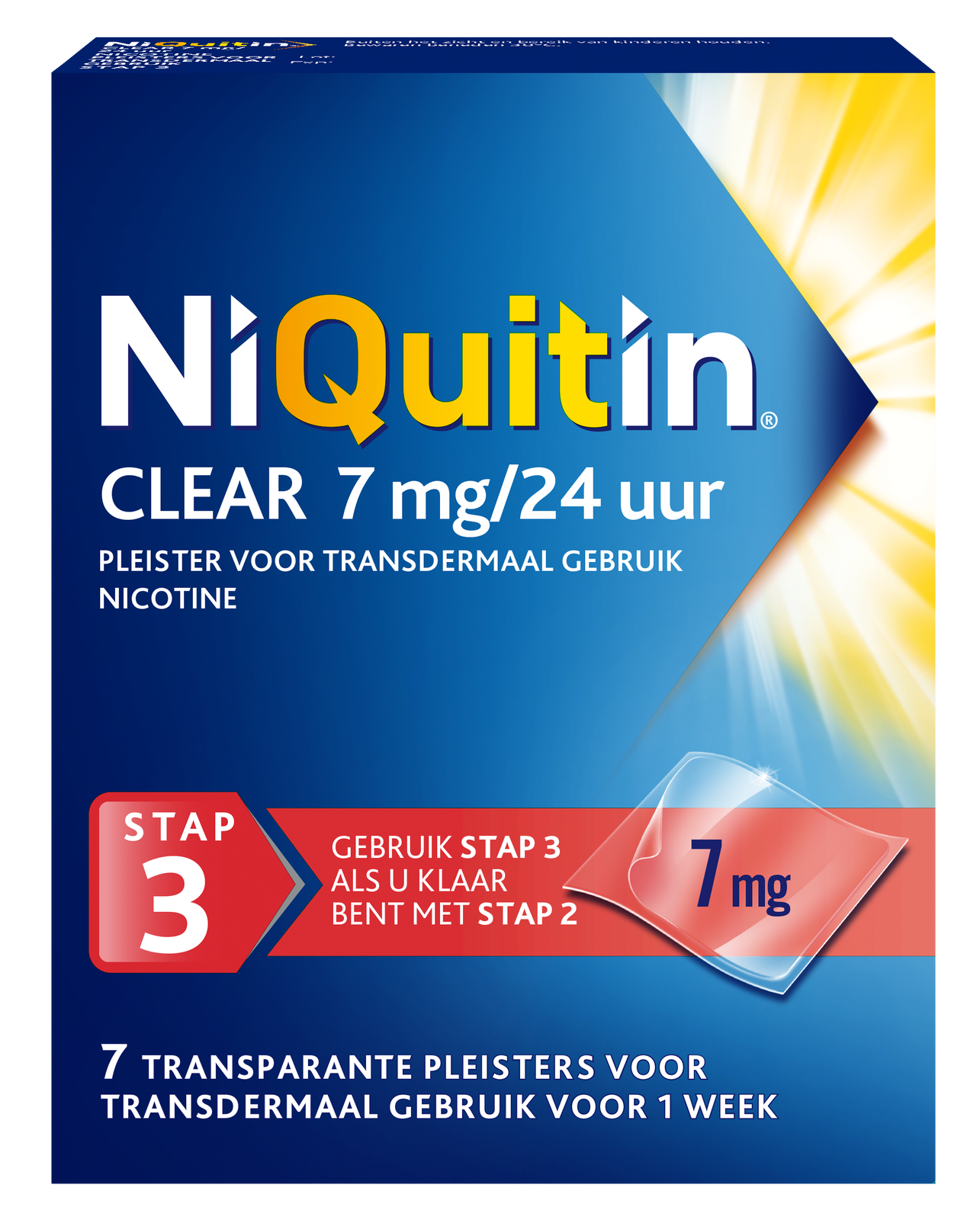 Niquitin Clear Pleisters 7mg Stap 3