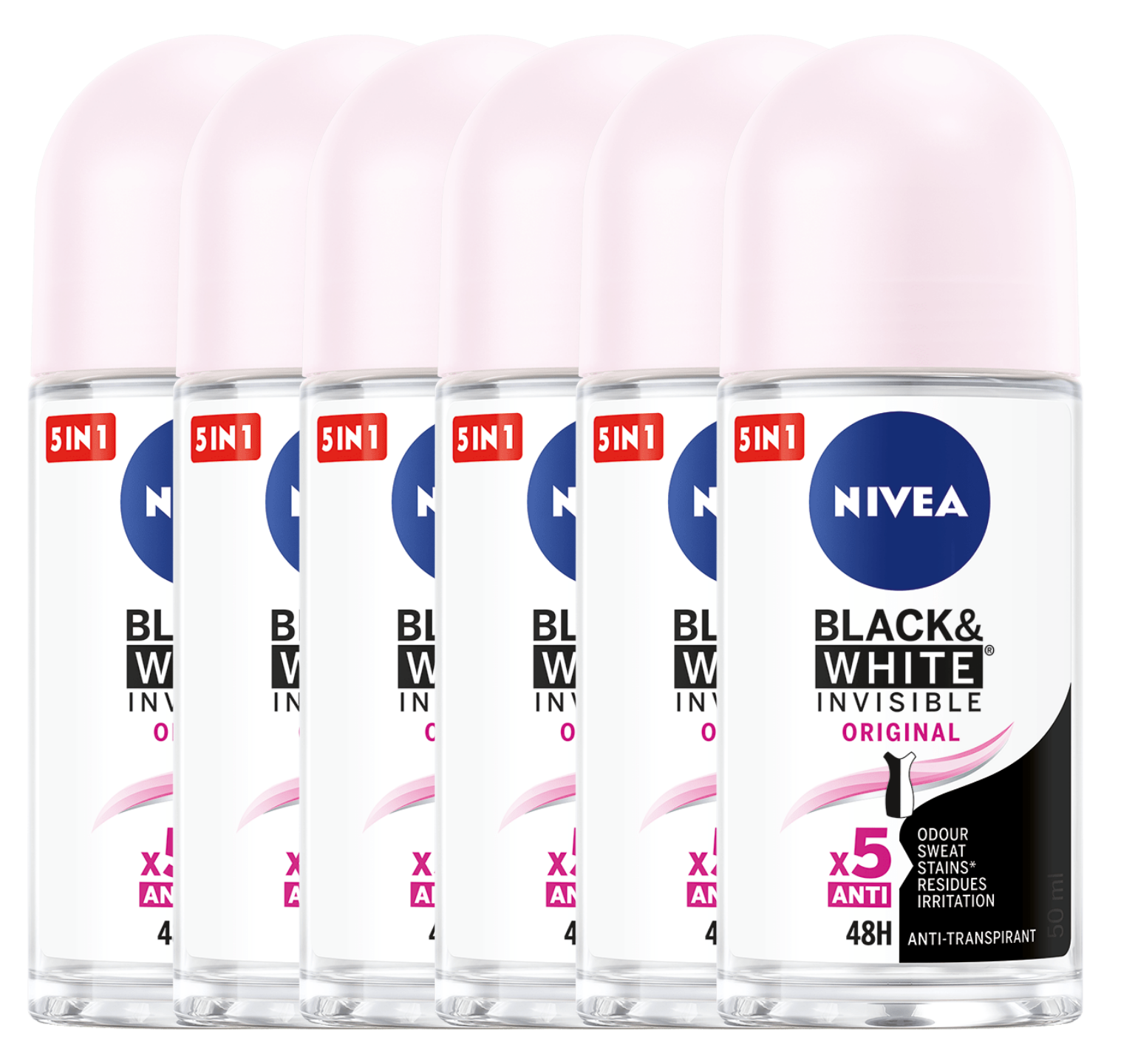 Nivea Black & White Invisible Original Roll-on Voordeelverpakking