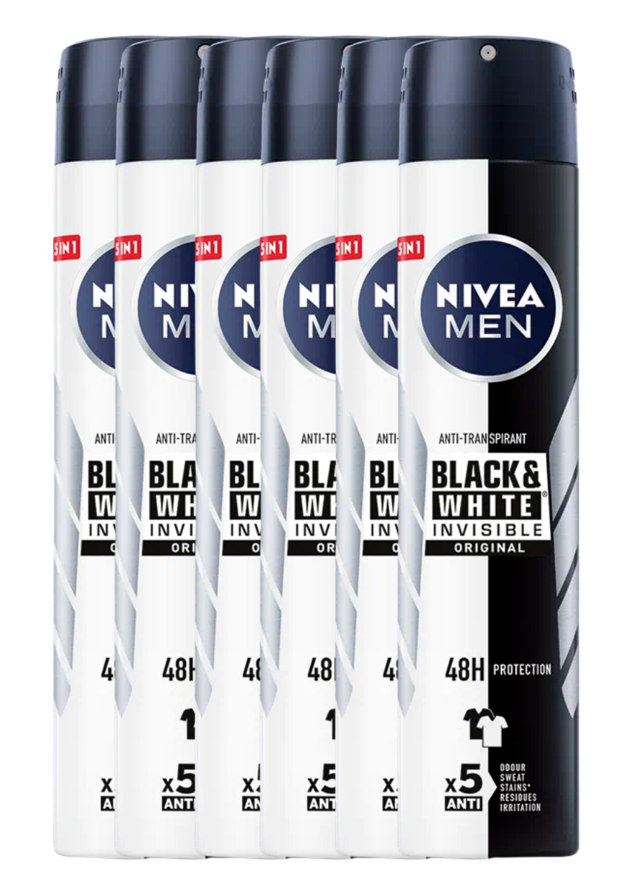 Nivea Men Black & White Invisible Deodorant Spray XL Voordeelverpakking