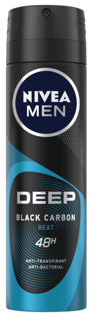 Nivea Men Deep Black Carbon Beat Anti-Transpirant Spray afbeelding