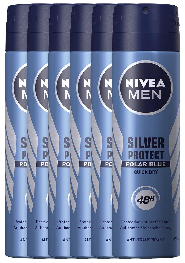 Nivea Men Silver Protect Polar Blue Deodorant Spray Voordeelverpakking