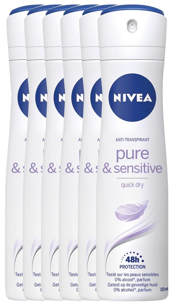 Nivea Pure & Sensitive Deodorant Spray Voordeelverpakking