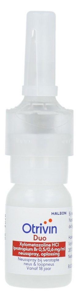 Image of Otrivin Duo Xylometazoline HCl Ipratropium Br, 0,5/0,6 mg/ml Neusspray bij een verstopte neus en loopneus 