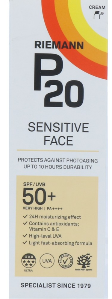 Image of P20 Zonnebrand Sensitive Face SPF50+