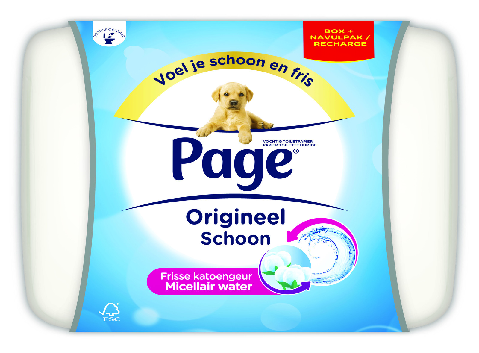 Page Vochtig Toiletpapier met Bewaarbox