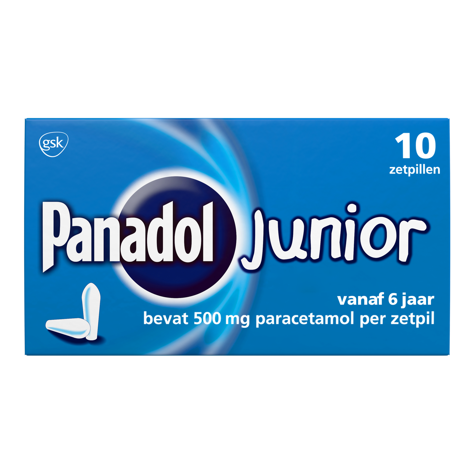 Panadol Junior Zetpillen 500mg - vanaf 6 jaar afbeelding