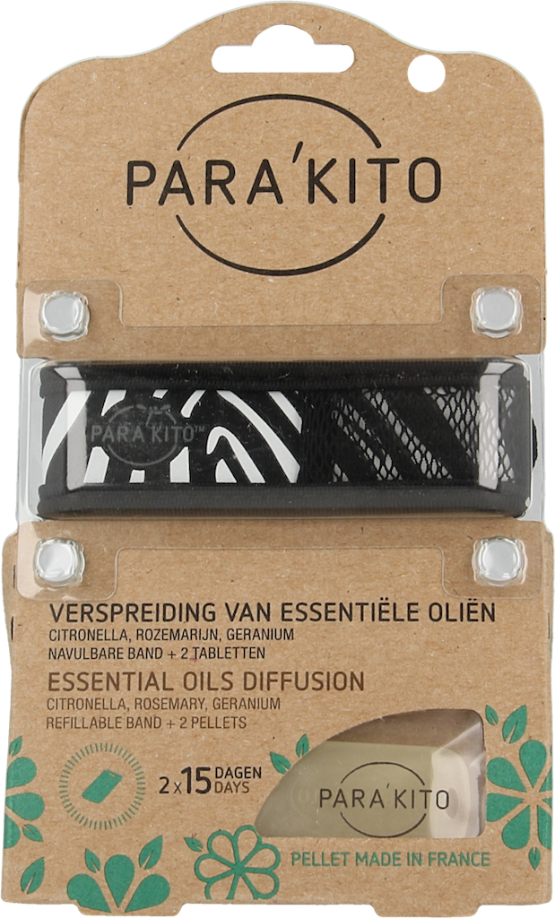 Parakito Anti-Muggen Armband Design Zwart