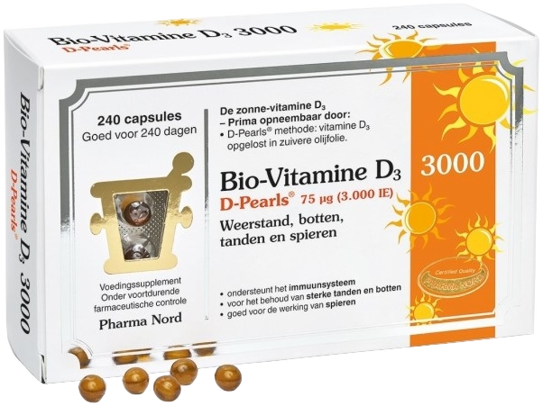 Pharma Nord Bio-Vitamine D3 D-Pearls 75mcg afbeelding