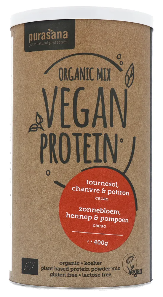 Purasana Protein Mix Hemp Sunflower Peas Pumpkin Cacao afbeelding
