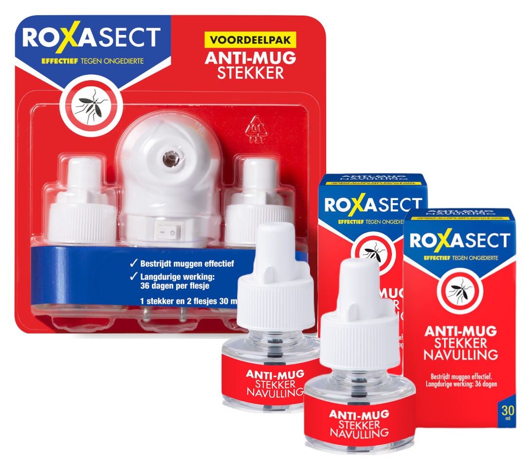 Image of Roxasect Anti-Mug Bundel - Anti-Mug Muggenstekker Voordeelpak en 2 Navulverpakkingen - 