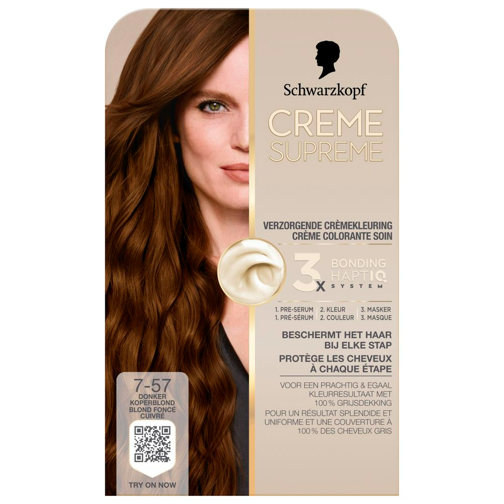 Schwarzkopf Creme Supreme Crèmekleuring 7-57 Donker Koperblond afbeelding