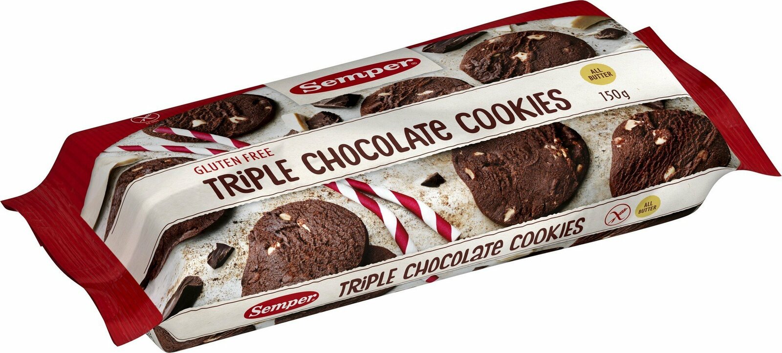 Semper Glutenvrij Triple Chocolate Koekjes 150gr