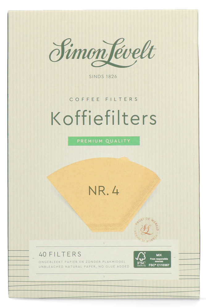 Simon Levelt Premium Quality Koffiefilters NR.4 afbeelding