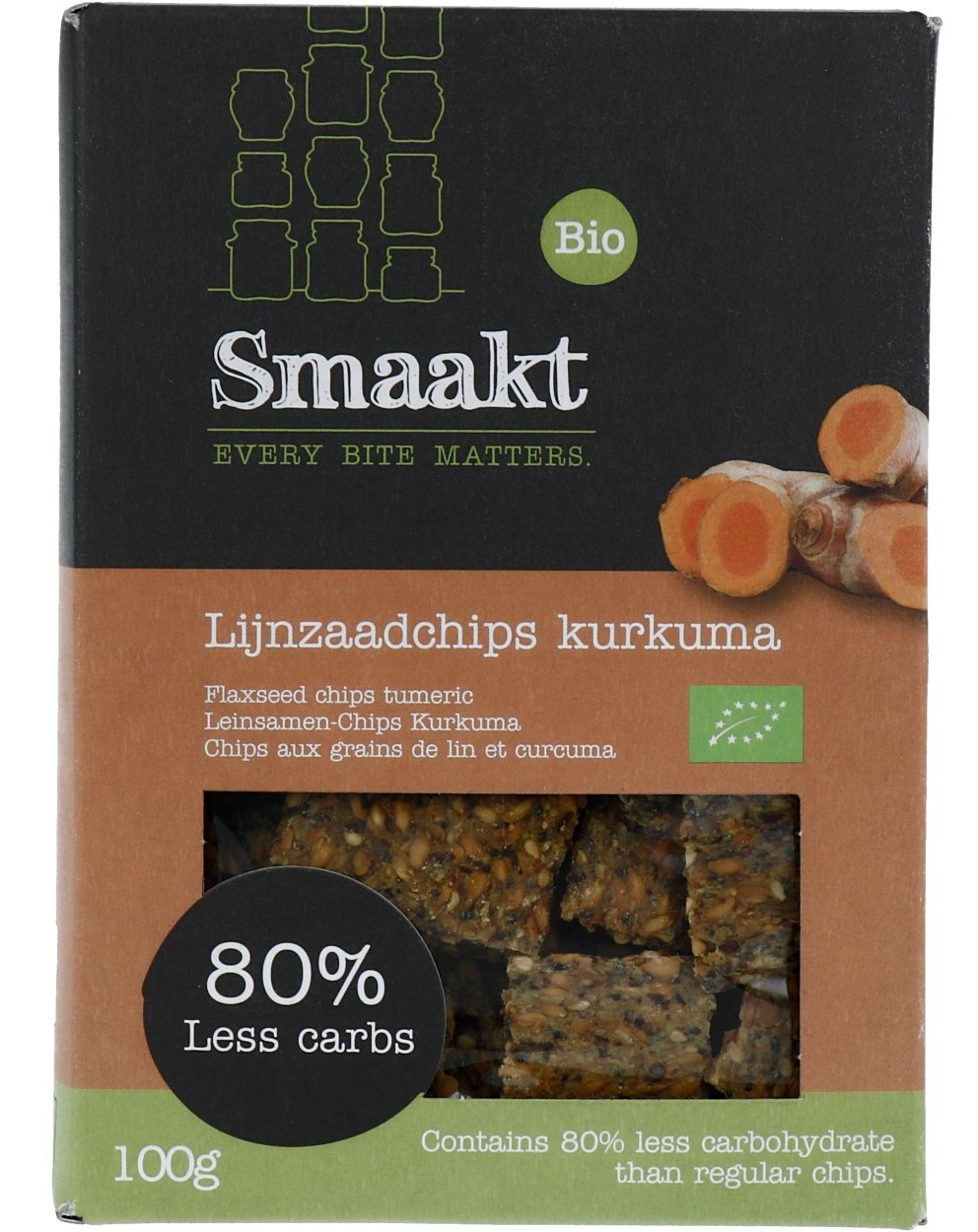 Smaakt Lijnzaadchips Kurkuma