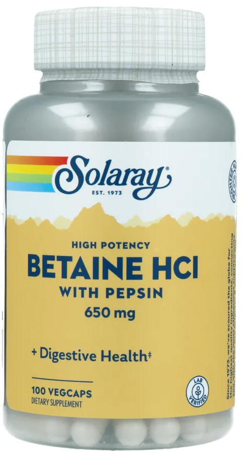 Solaray Betaine HCI 650mg Capsules