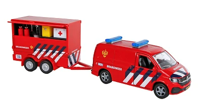 Kids Globe VW Transporter - Brandweer Met Aanhangwagen