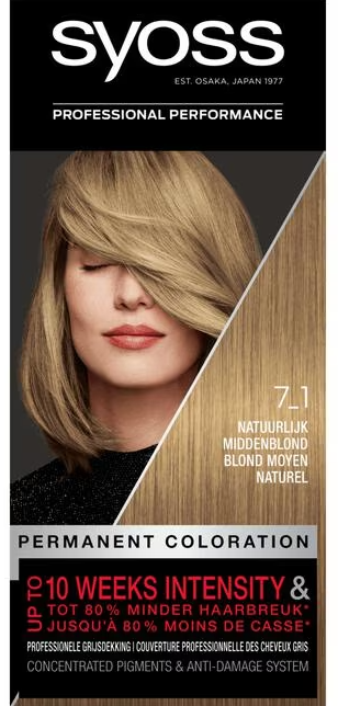 Syoss Color 7-1 Natuurlijk Middenblond afbeelding
