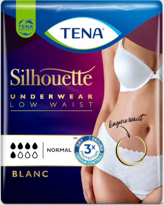 Tena Silhouette Underwear Low Waist Normal Blanc L afbeelding