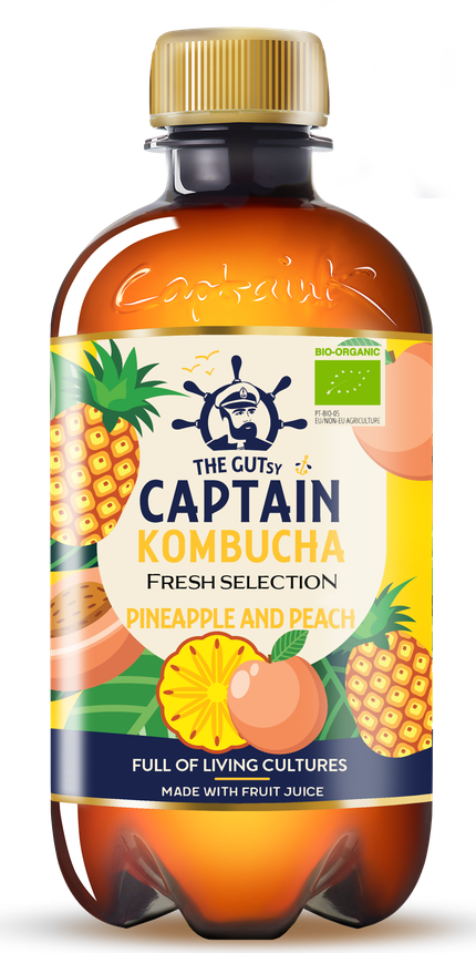 The GUTsy Captain Kombucha Pineapple and Peach