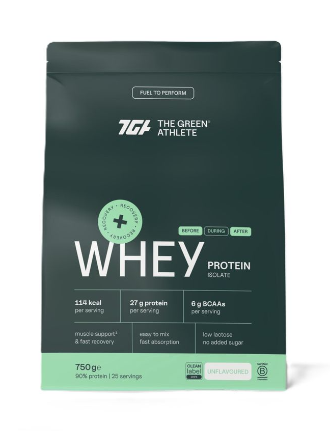 The Green Athlete Whey Protein Isolate Unflavoured Poeder afbeelding