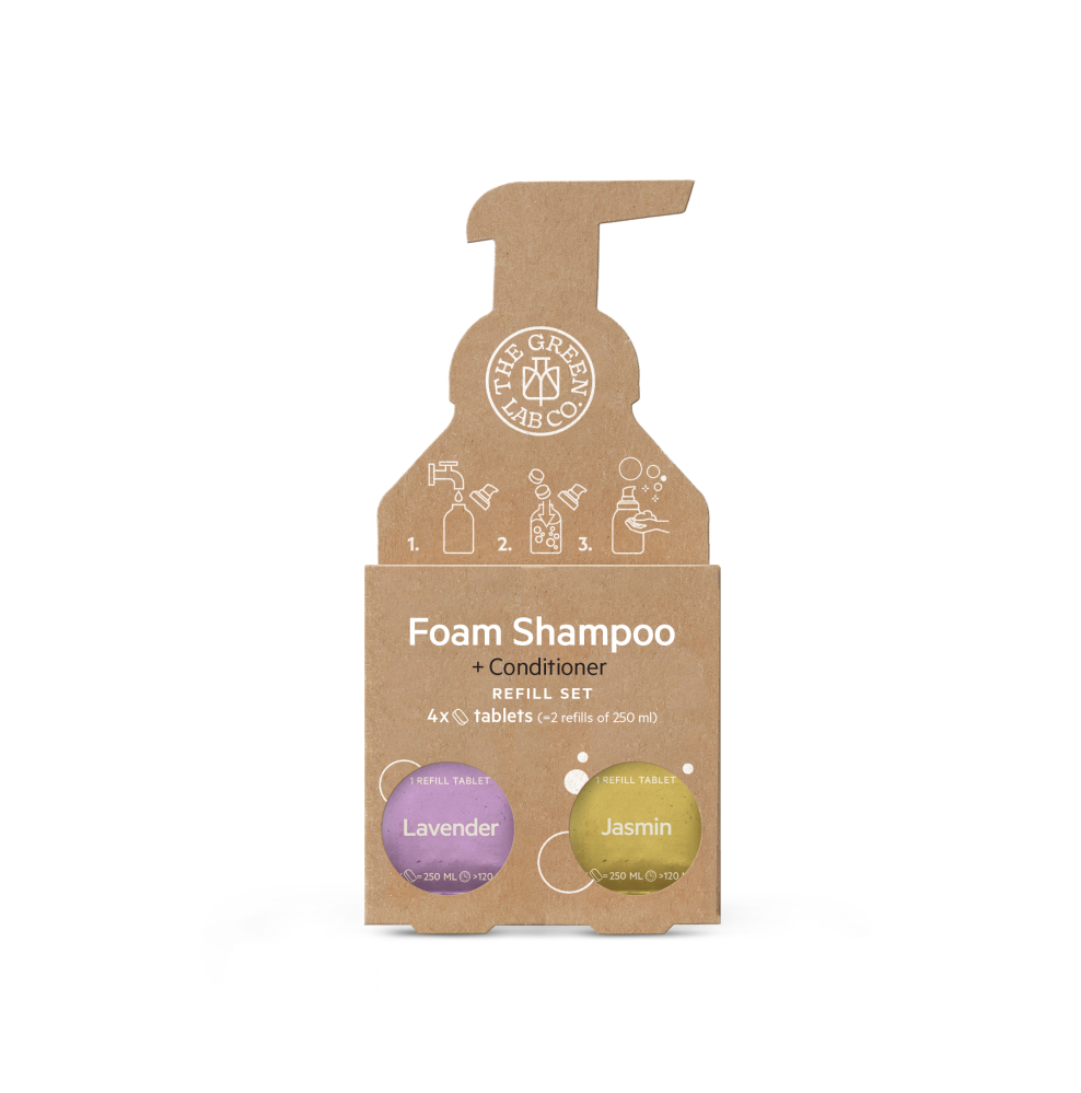 The Green Lab Co. Navul set Schuimende Shampoo Tabletten 4x - Lavendel & Jasmijn afbeelding