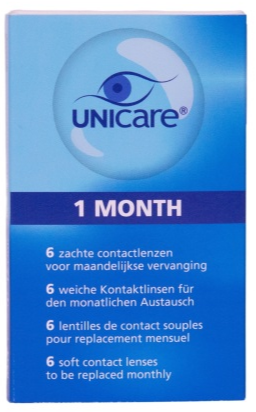 Unicare 1 Month 6 Zachte Contactlenzen - 1.00